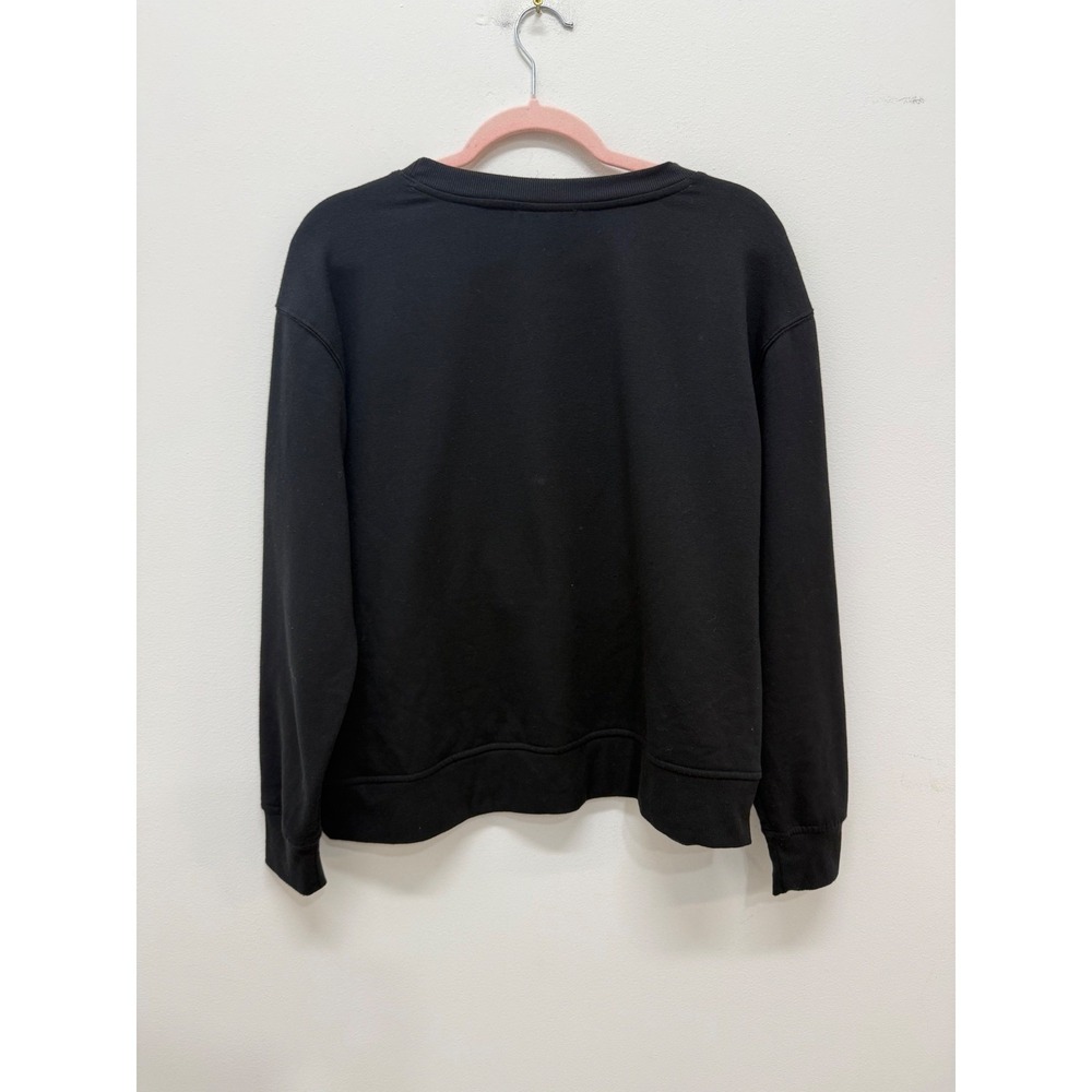Jane + Delancey Sweatshirt Medium Black Halloween Ghost Dogs Embroidered Fleece - Picture 2 of 4